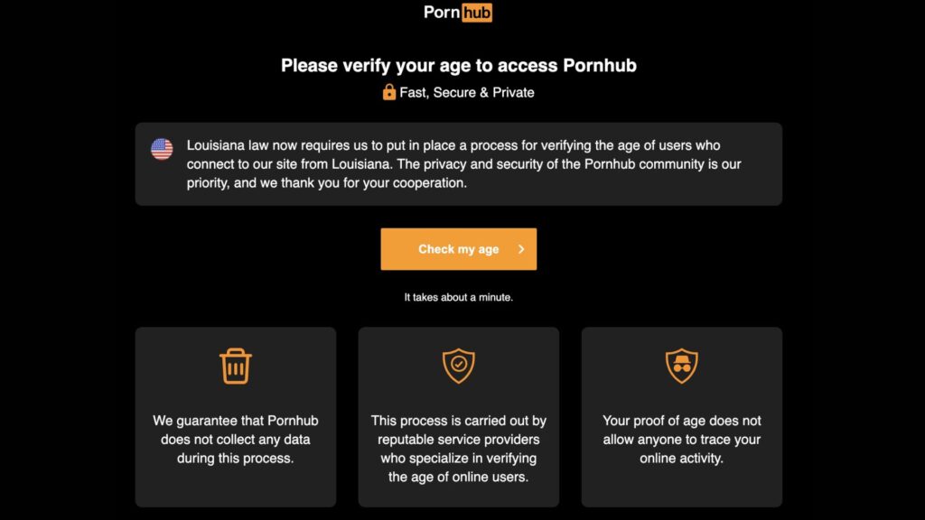 Pornhub, age verification