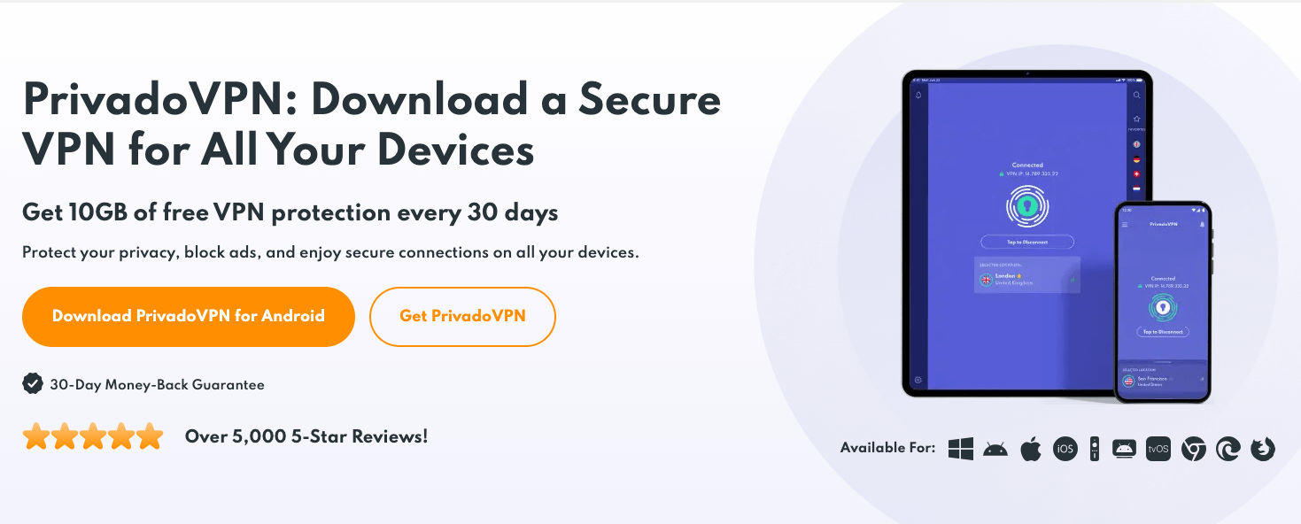 PrivadoVPN for Android Free