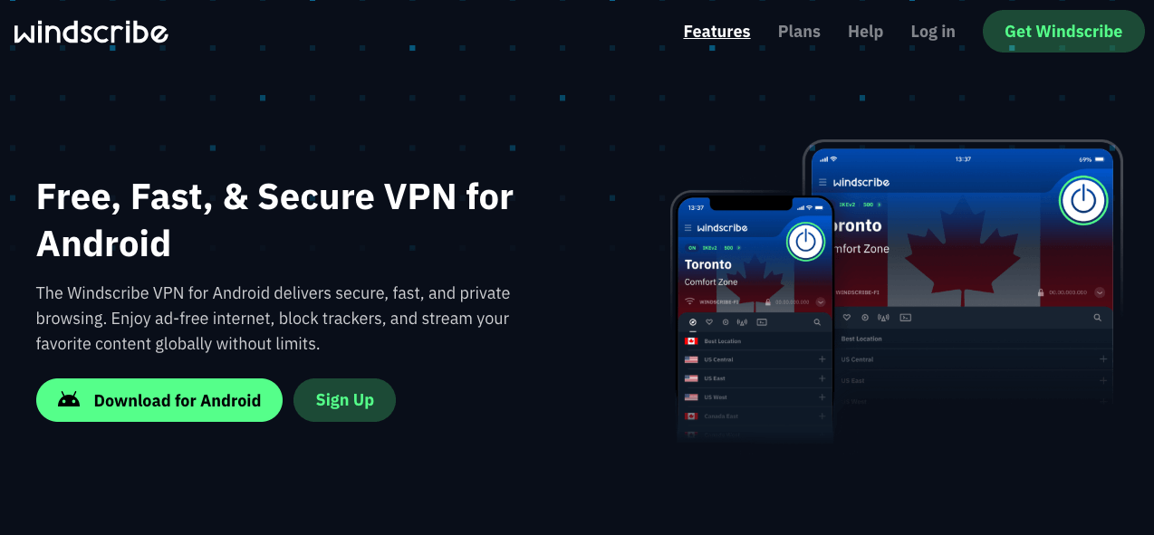 Windscribe Free Android App