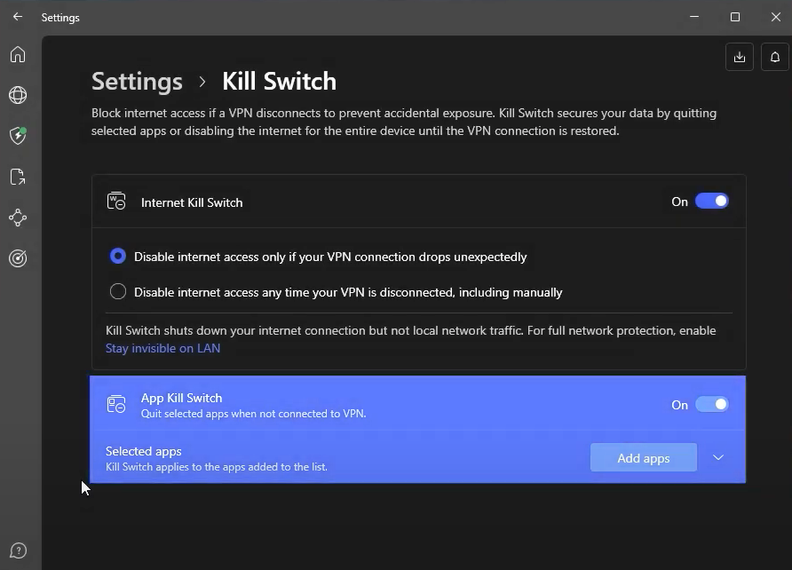nordvpn kill switch