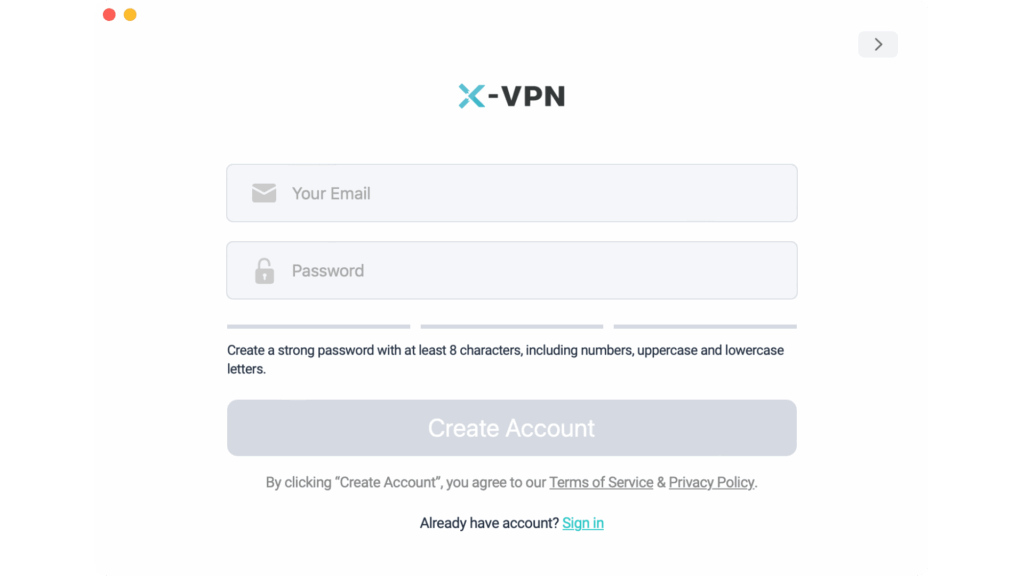 xvpn, register and login