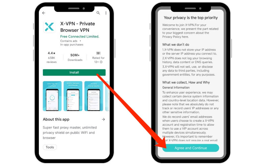 Install X-VPN App to Start the Trial