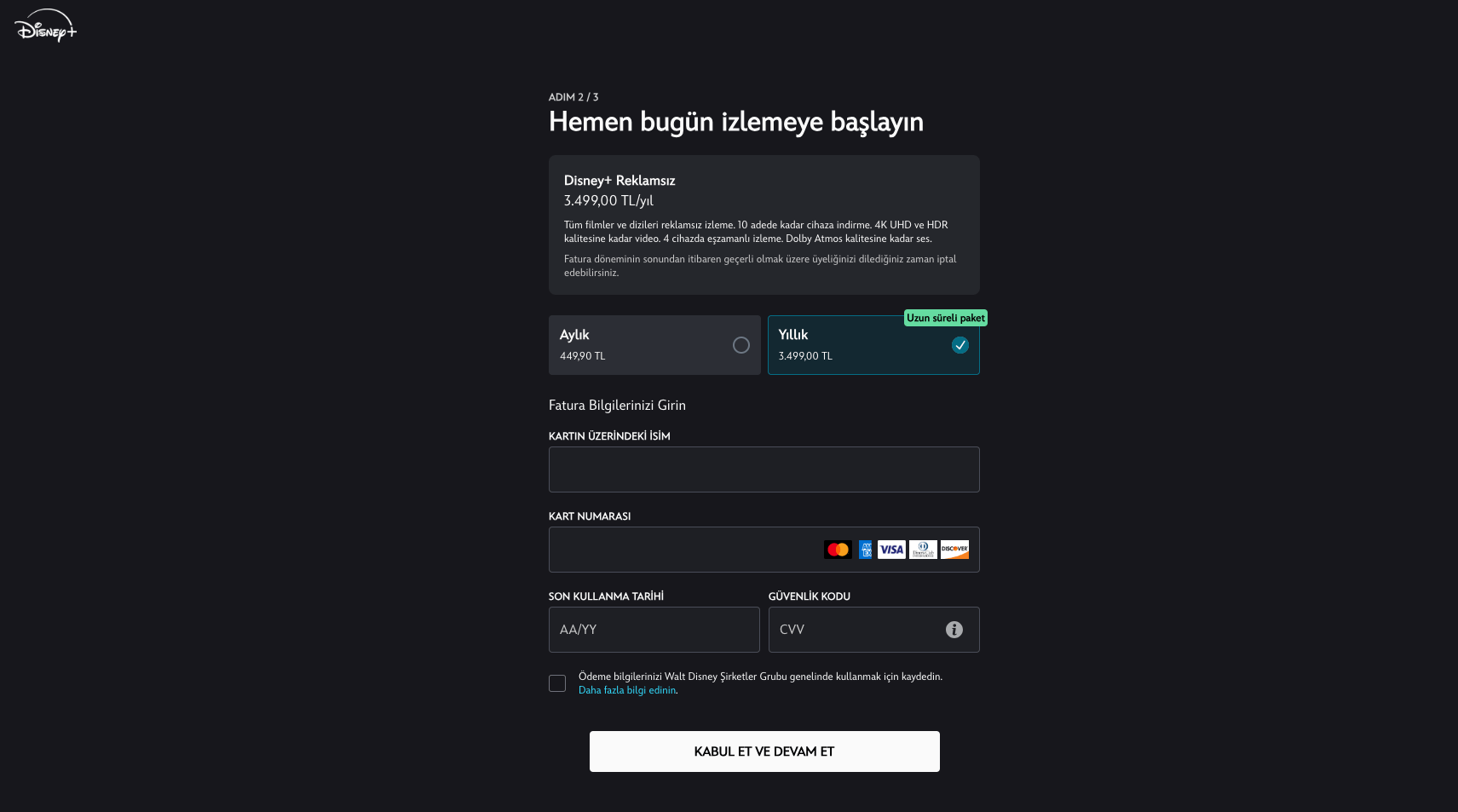 Filling Turkish Billing Information