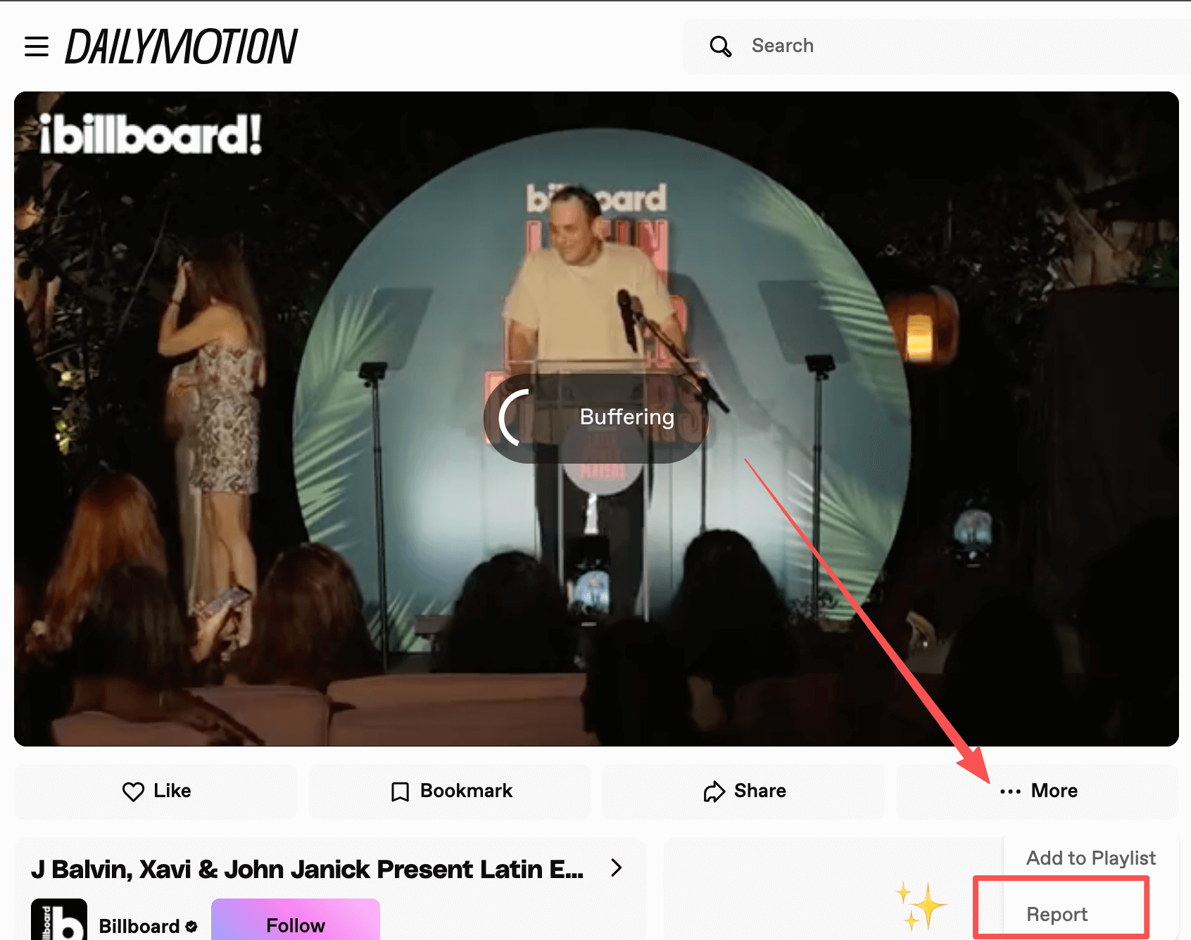 Report Videos in Dailymotion