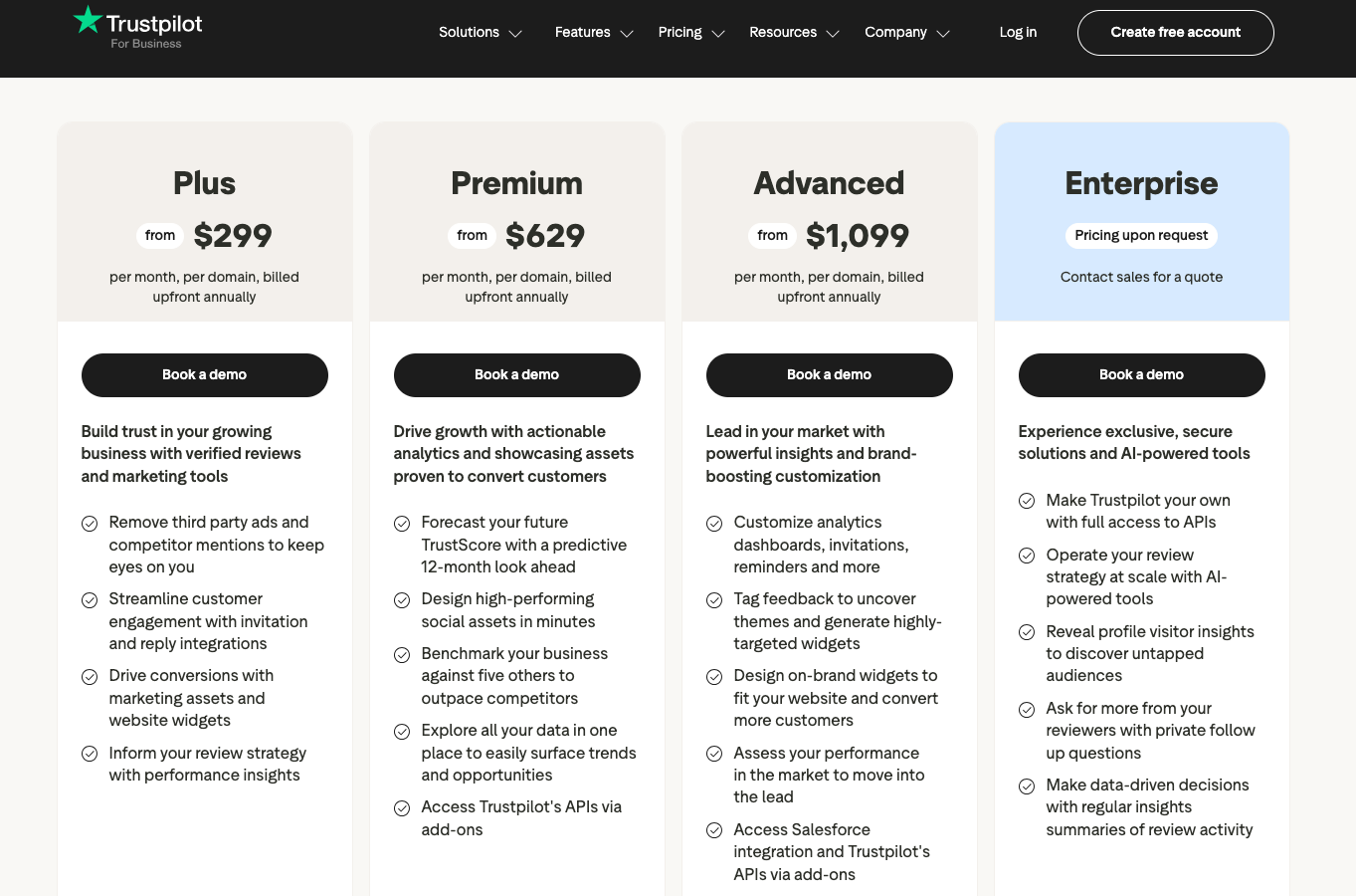 Trustpilot Pricing & Plans