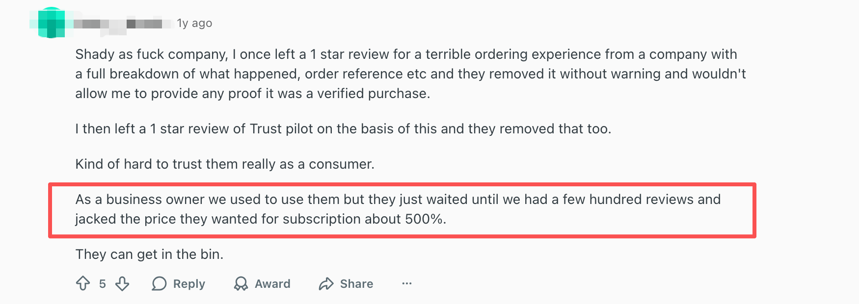 Trustpilot Raises Price Significantly