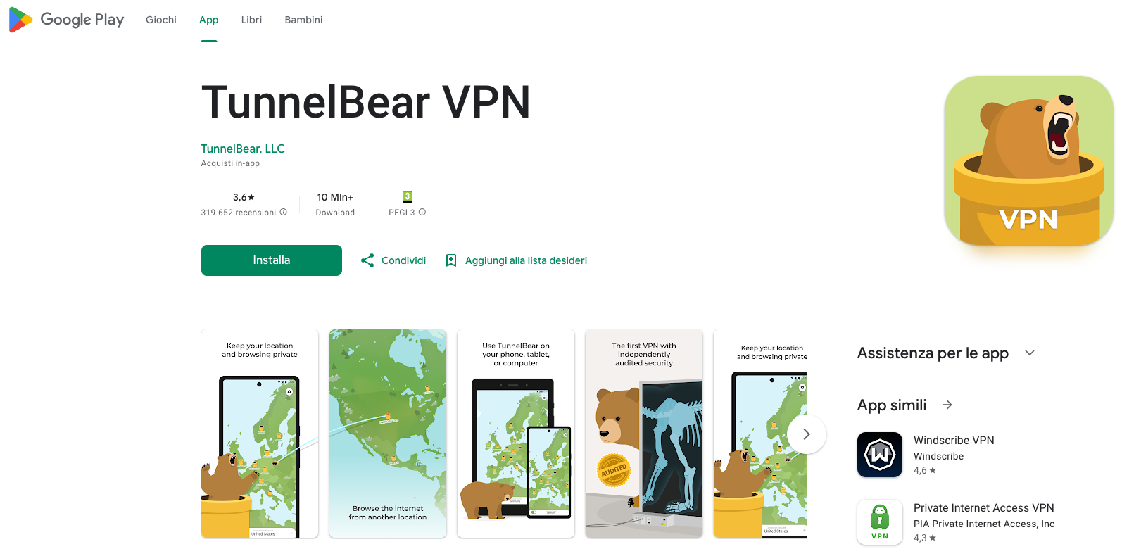 TunnelBear Italy VPN