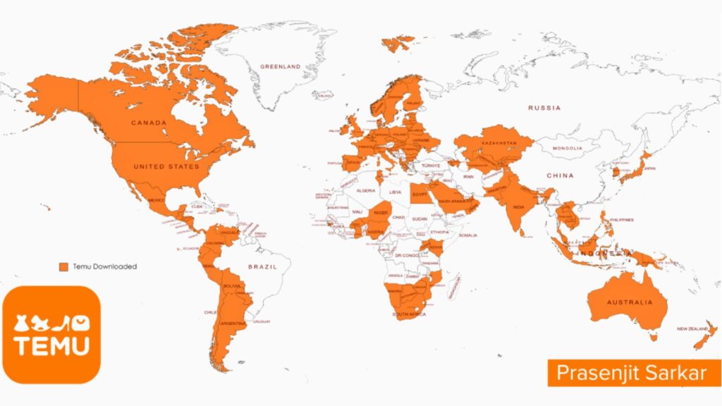 What countries are Temu available in 2025