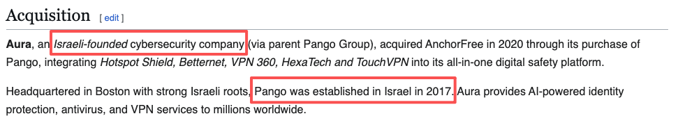 Wikipedia Shows Pango Group Was Established in Israel