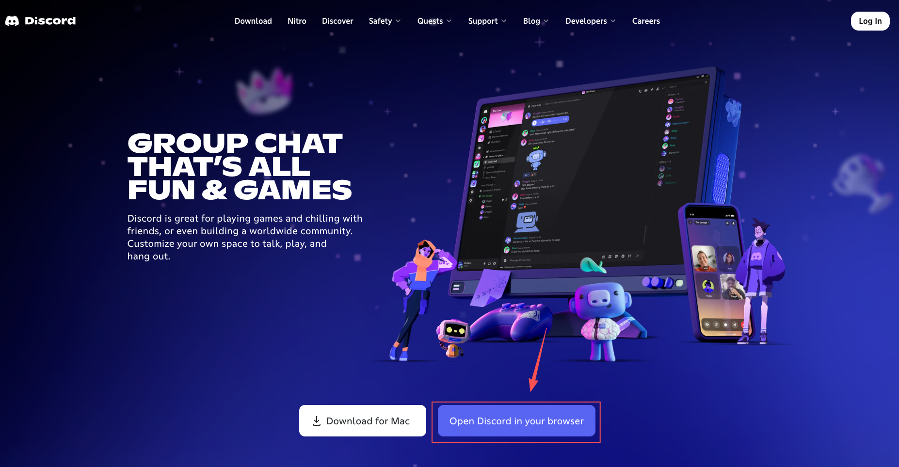 use discord web version